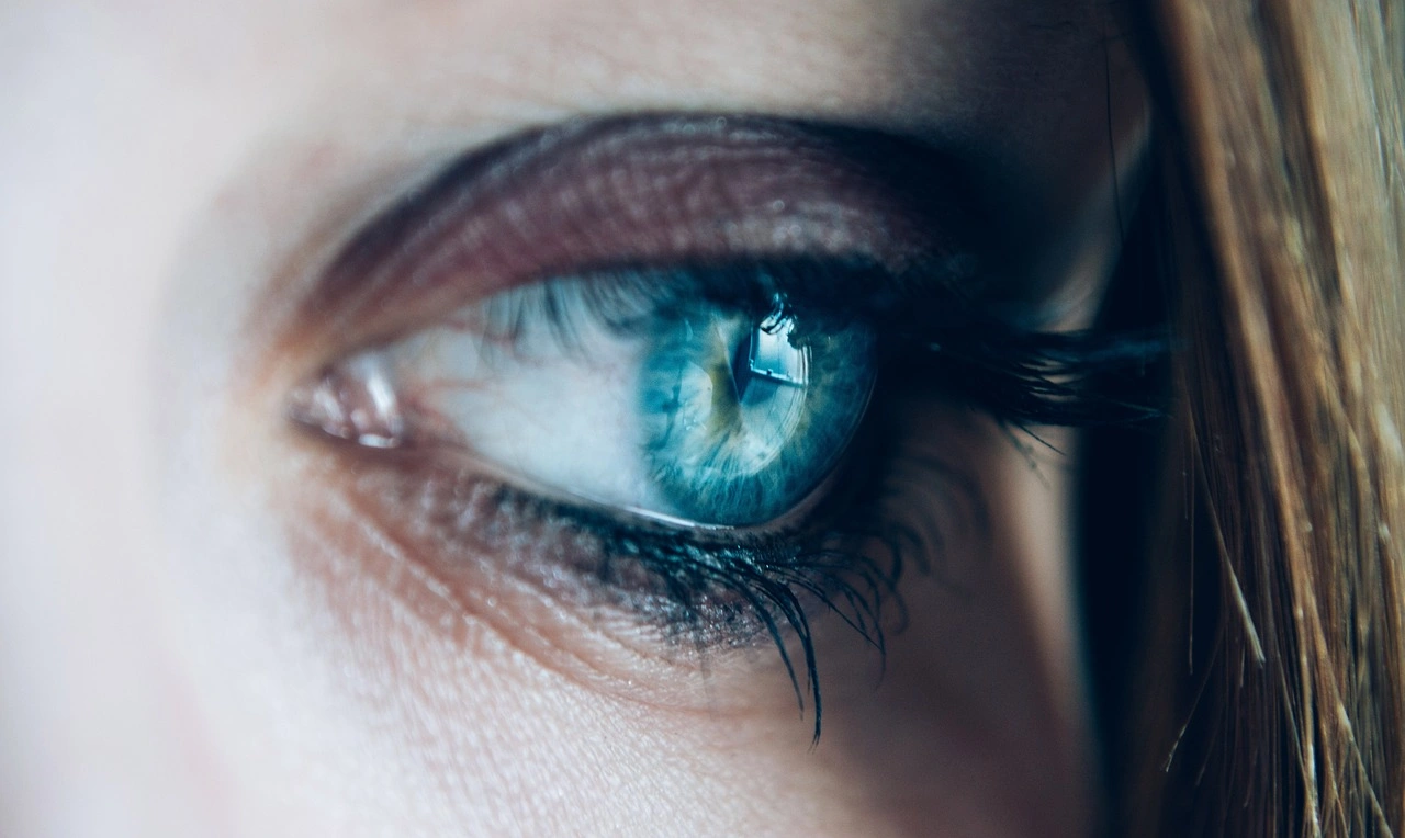 Extreme closeup of a very blue eye